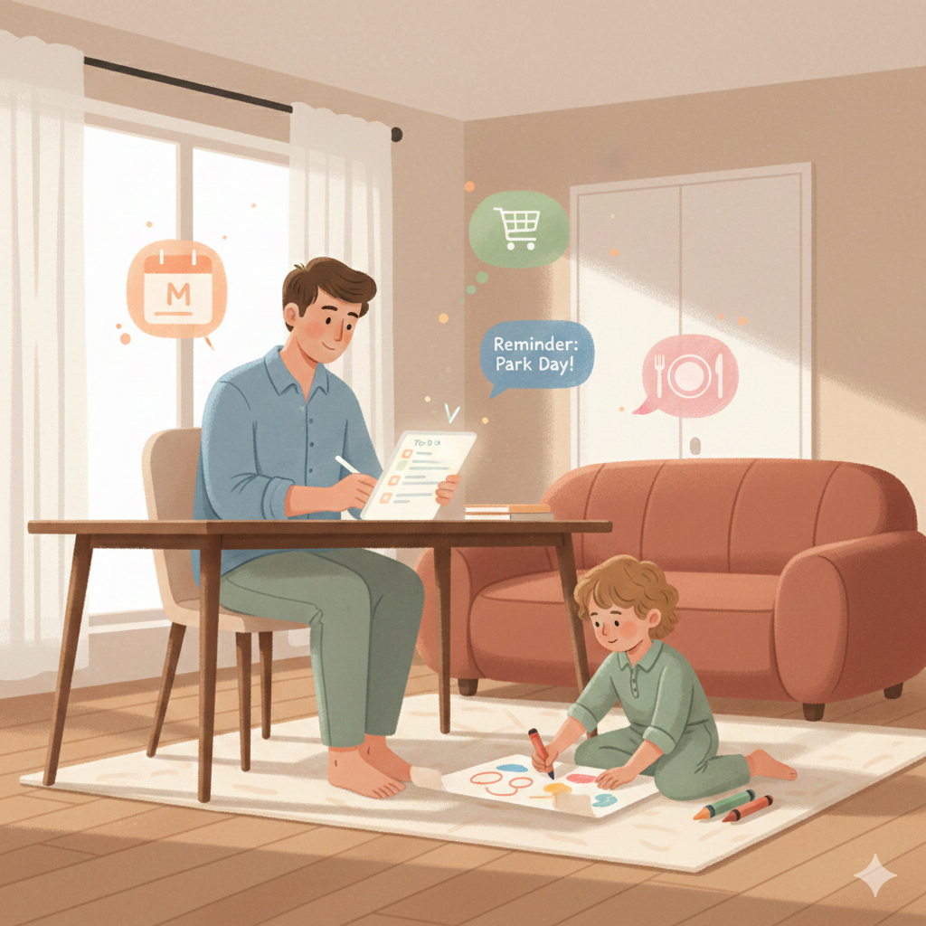 AI as a quiet co-pilot — handling logistics so parents can stay present.